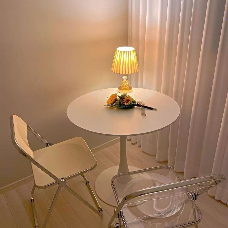 Metal Contemporary Round Dining Table Tulip Base Table for Dining Room and Kitchen Clearhalo ' dining_table' 'Dining Tables & Seating' 'Dining Tables' 'furn' 'furn_dining_table' 'Furniture' 'furniture_dining_table' 'Kitchen & Dining Furniture' 'kitchen&dining_furn' 'kitchen' 'kitchen_dining_table' 4092396