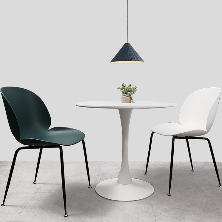 Metal Contemporary Round Dining Table Tulip Base Table for Dining Room and Kitchen Clearhalo ' dining_table' 'Dining Tables & Seating' 'Dining Tables' 'furn' 'furn_dining_table' 'Furniture' 'furniture_dining_table' 'Kitchen & Dining Furniture' 'kitchen&dining_furn' 'kitchen' 'kitchen_dining_table' 4092409