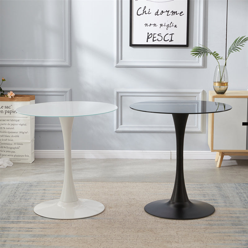 Metal Contemporary Round Dining Table Tulip Base Table for Dining Room and Kitchen Clearhalo ' dining_table' 'Dining Tables & Seating' 'Dining Tables' 'furn' 'furn_dining_table' 'Furniture' 'furniture_dining_table' 'Kitchen & Dining Furniture' 'kitchen&dining_furn' 'kitchen' 'kitchen_dining_table' 4092410