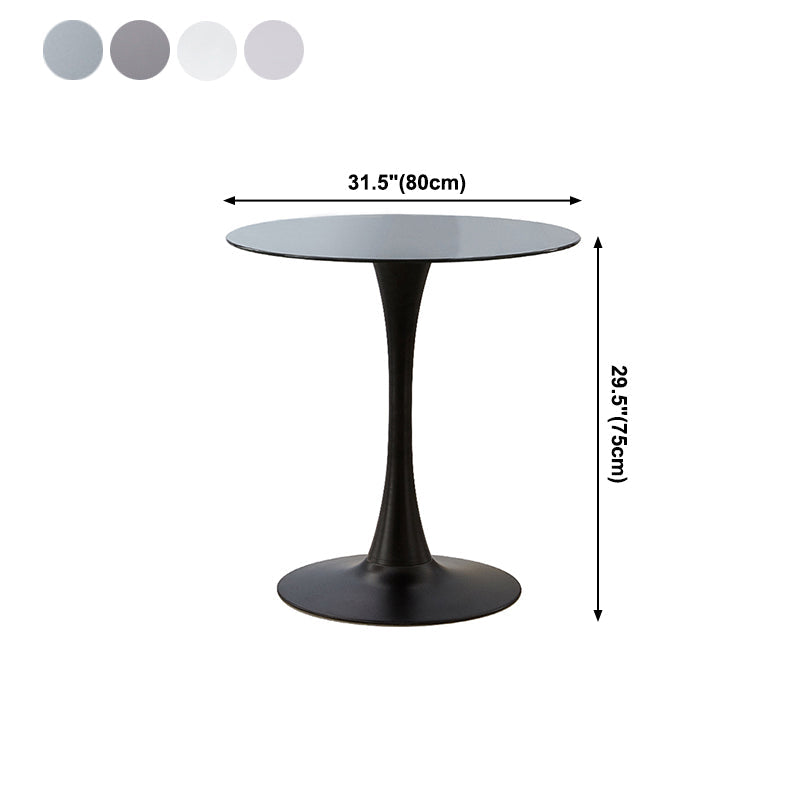 Metal Contemporary Round Dining Table Tulip Base Table for Dining Room and Kitchen Clearhalo ' dining_table' 'Dining Tables & Seating' 'Dining Tables' 'furn' 'furn_dining_table' 'Furniture' 'furniture_dining_table' 'Kitchen & Dining Furniture' 'kitchen&dining_furn' 'kitchen' 'kitchen_dining_table' 4092413