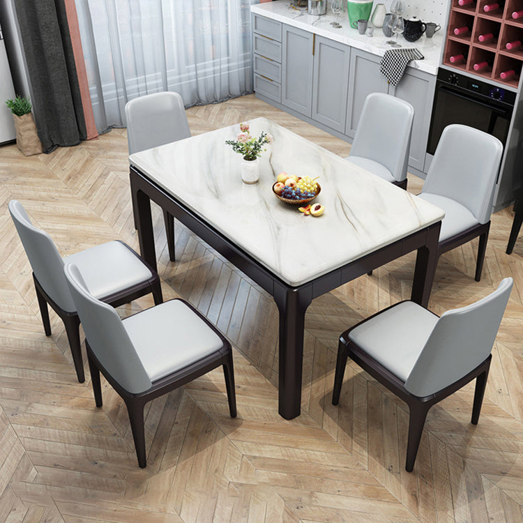 Midcentury Dining Table 4 Legs Solid Wood Base Rectangle Table for Home Clearhalo ' dining_table' 'Dining Tables & Seating' 'Dining Tables' 'furn' 'furn_dining_table' 'Furniture' 'furniture_dining_table' 'Kitchen & Dining Furniture' 'kitchen&dining_furn' 'kitchen' 'kitchen_dining_table' 4092422