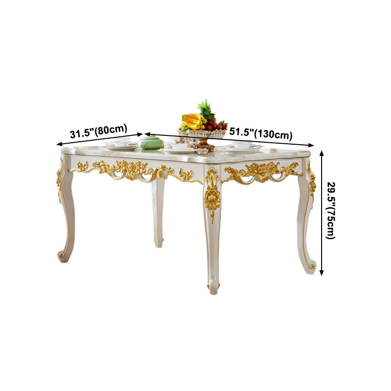 Luxury Style Scratch Resistant Table 4 Legs Base Rectangle Marble Table for Home Clearhalo ' dining_table' 'Dining Tables & Seating' 'Dining Tables' 'furn' 'furn_dining_table' 'Furniture' 'furniture_dining_table' 'Kitchen & Dining Furniture' 'kitchen&dining_furn' 'kitchen' 'kitchen_dining_table' 4092437