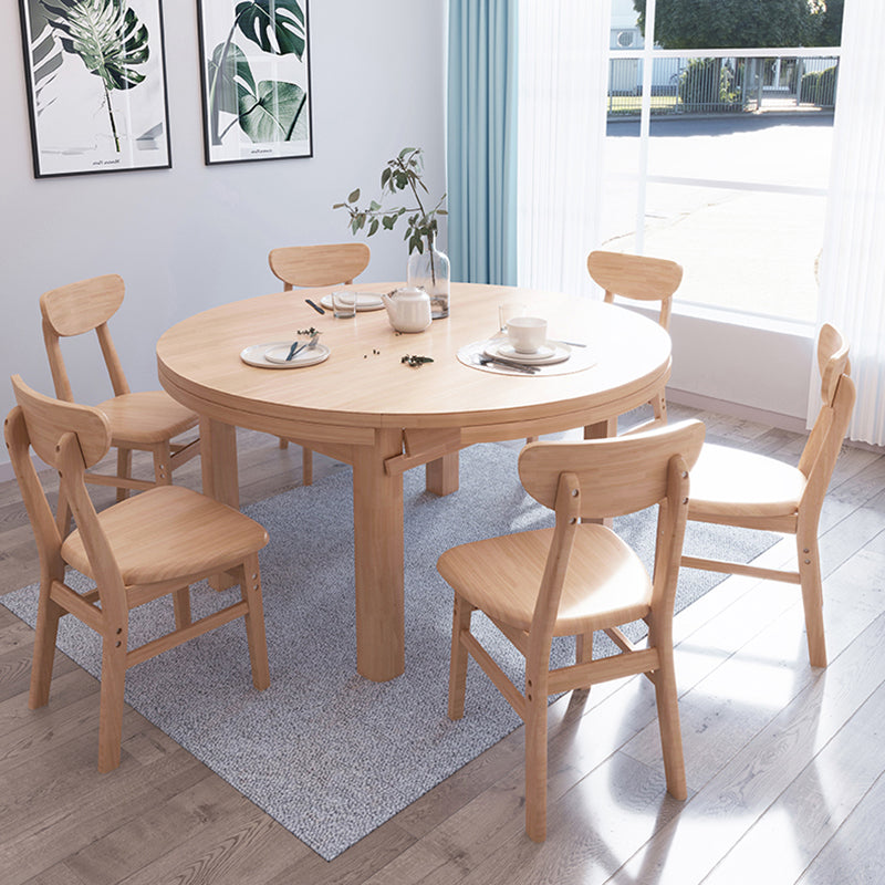 Contemporary Extendable Solid Wood Dining Table Kitchen Standard Dining Table with 4 Legs Base Clearhalo ' dining_table' 'Dining Tables & Seating' 'Dining Tables' 'furn' 'furn_dining_table' 'Furniture' 'furniture_dining_table' 'Kitchen & Dining Furniture' 'kitchen&dining_furn' 'kitchen' 'kitchen_dining_table' 4092455