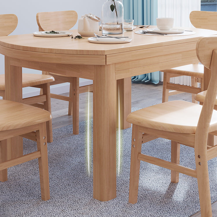 Contemporary Extendable Solid Wood Dining Table Kitchen Standard Dining Table with 4 Legs Base Clearhalo ' dining_table' 'Dining Tables & Seating' 'Dining Tables' 'furn' 'furn_dining_table' 'Furniture' 'furniture_dining_table' 'Kitchen & Dining Furniture' 'kitchen&dining_furn' 'kitchen' 'kitchen_dining_table' 4092457