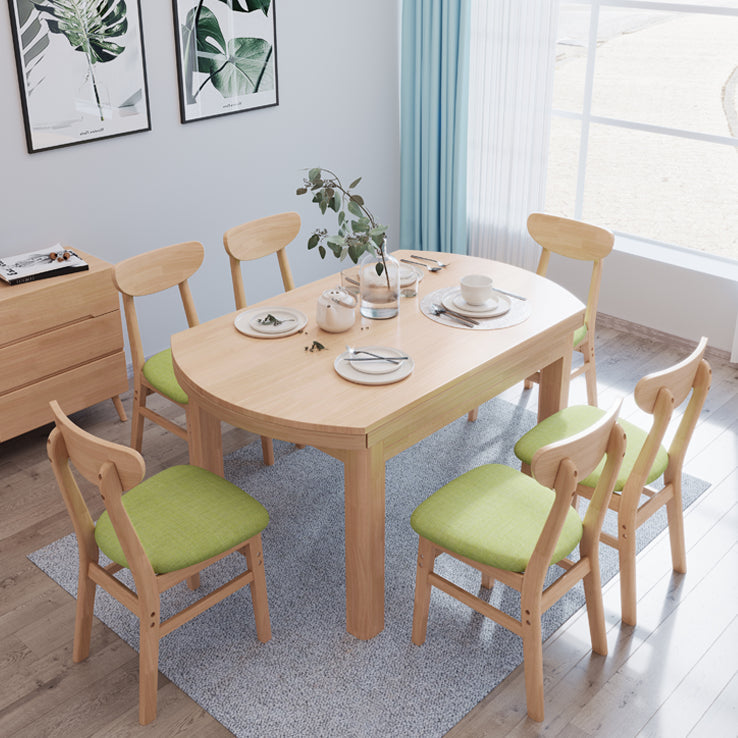 Contemporary Extendable Solid Wood Dining Table Kitchen Standard Dining Table with 4 Legs Base Clearhalo ' dining_table' 'Dining Tables & Seating' 'Dining Tables' 'furn' 'furn_dining_table' 'Furniture' 'furniture_dining_table' 'Kitchen & Dining Furniture' 'kitchen&dining_furn' 'kitchen' 'kitchen_dining_table' 4092461