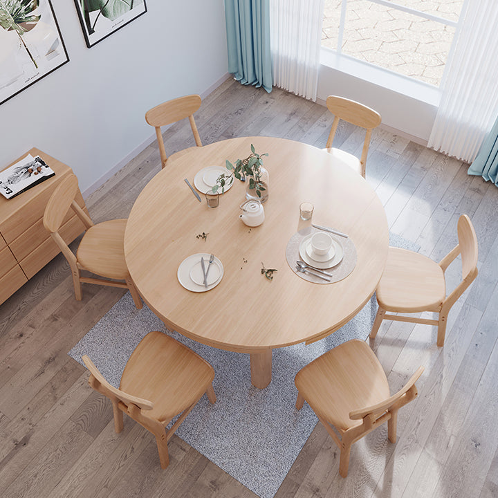 Contemporary Extendable Solid Wood Dining Table Kitchen Standard Dining Table with 4 Legs Base Clearhalo ' dining_table' 'Dining Tables & Seating' 'Dining Tables' 'furn' 'furn_dining_table' 'Furniture' 'furniture_dining_table' 'Kitchen & Dining Furniture' 'kitchen&dining_furn' 'kitchen' 'kitchen_dining_table' 4092462