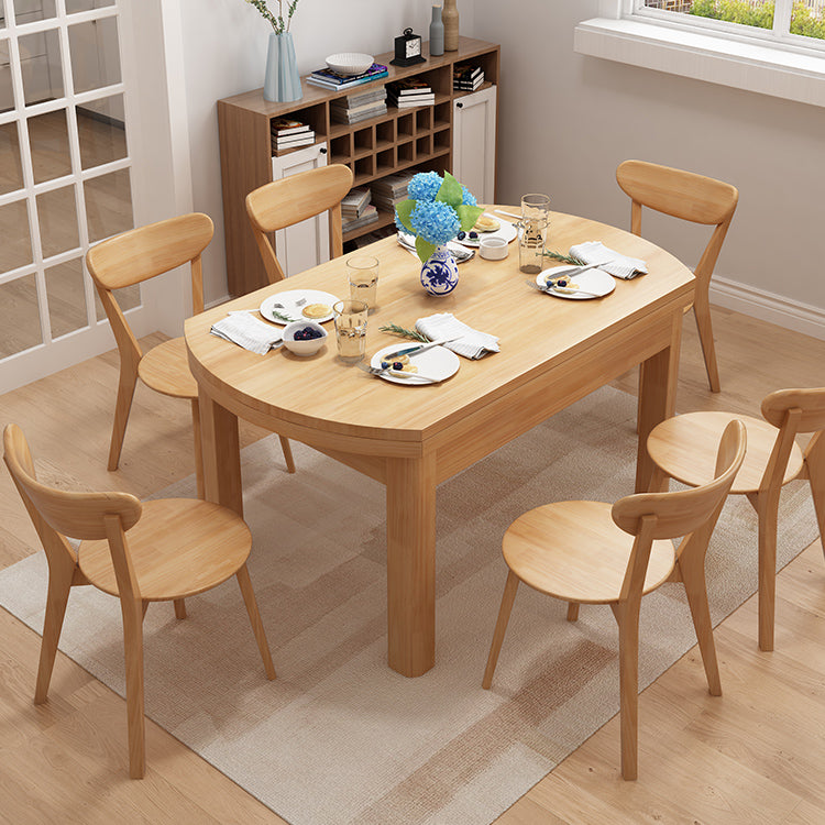 Contemporary Extendable Solid Wood Dining Table Kitchen Standard Dining Table with 4 Legs Base Clearhalo ' dining_table' 'Dining Tables & Seating' 'Dining Tables' 'furn' 'furn_dining_table' 'Furniture' 'furniture_dining_table' 'Kitchen & Dining Furniture' 'kitchen&dining_furn' 'kitchen' 'kitchen_dining_table' 4092466