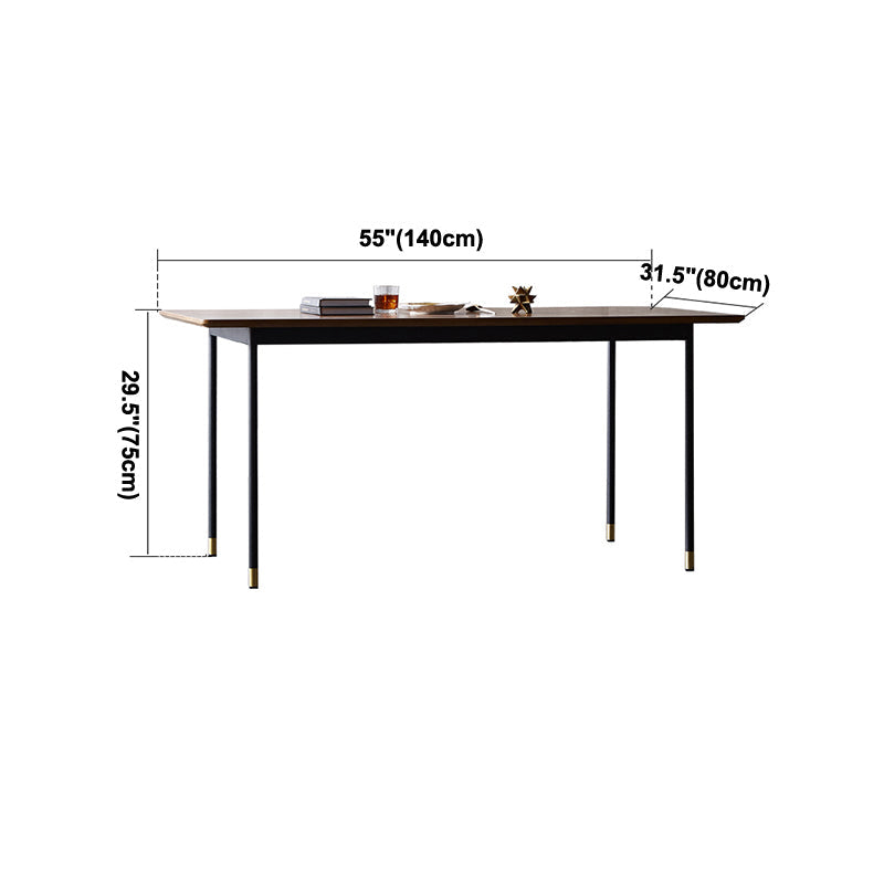 Traditional Luxury Style Dining Table Brown Rectangle Solid Wood Table with 4 Legs Clearhalo ' dining_table' 'Dining Tables & Seating' 'Dining Tables' 'furn' 'furn_dining_table' 'Furniture' 'furniture_dining_table' 'Kitchen & Dining Furniture' 'kitchen&dining_furn' 'kitchen' 'kitchen_dining_table' 4092544