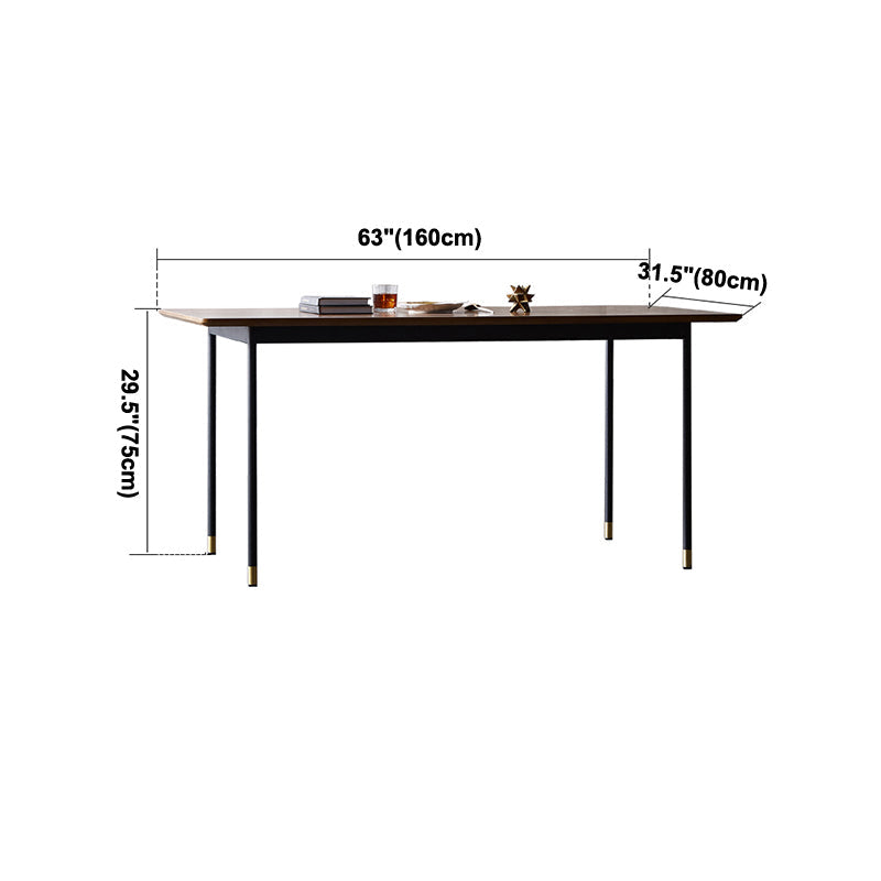 Traditional Luxury Style Dining Table Brown Rectangle Solid Wood Table with 4 Legs Clearhalo ' dining_table' 'Dining Tables & Seating' 'Dining Tables' 'furn' 'furn_dining_table' 'Furniture' 'furniture_dining_table' 'Kitchen & Dining Furniture' 'kitchen&dining_furn' 'kitchen' 'kitchen_dining_table' 4092545