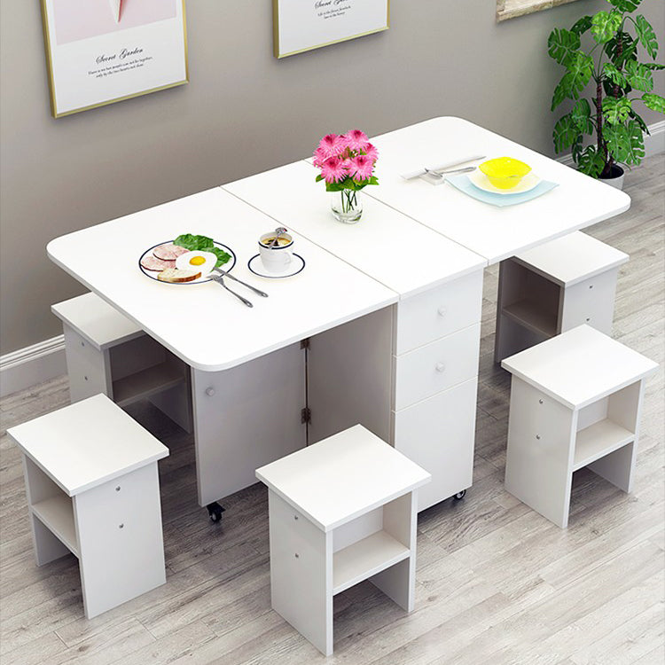 Wood Mid-Century Modern Table Pedestal Dining Table with Drop Leaf Clearhalo ' dining_table' 'Dining Tables & Seating' 'Dining Tables' 'Furniture' 'furniture_dining_table' 'Kitchen & Dining Furniture' 'kitchen&dining_furn' 'kitchen' 'kitchen_dining_table' 4092565