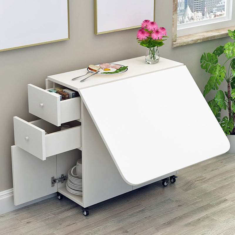 Wood Mid-Century Modern Table Pedestal Dining Table with Drop Leaf Clearhalo ' dining_table' 'Dining Tables & Seating' 'Dining Tables' 'Furniture' 'furniture_dining_table' 'Kitchen & Dining Furniture' 'kitchen&dining_furn' 'kitchen' 'kitchen_dining_table' 4092570