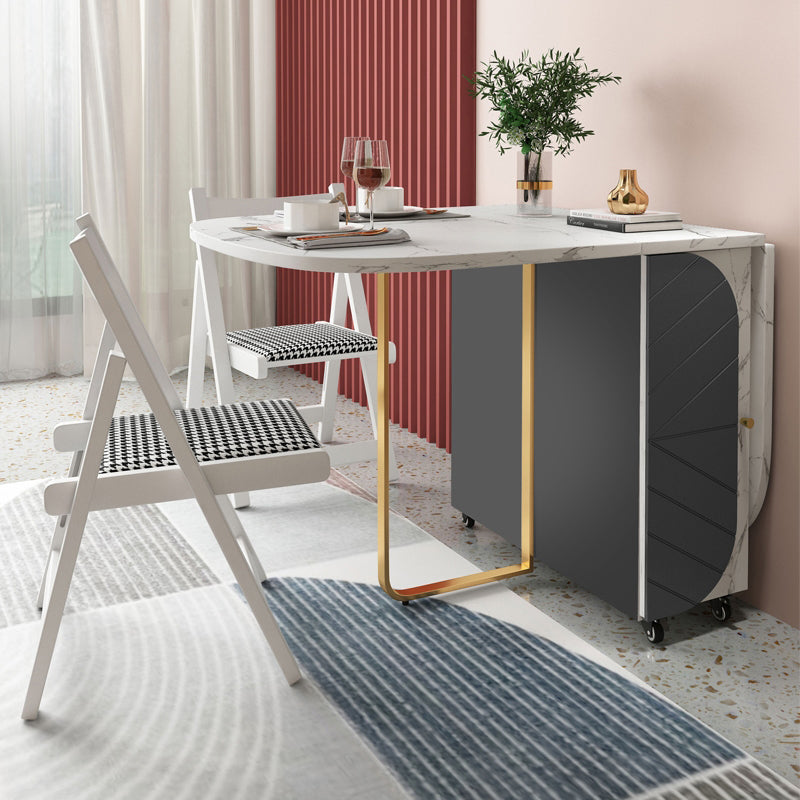 Mid-Century Modern Dining Table Oval Wood Table with Drop Leaf,59.1"L x 31.5"W x 29.5"H Clearhalo ' dining_table' 'Dining Tables & Seating' 'Dining Tables' 'furn' 'furn_dining_table' 'Furniture' 'furniture_dining_table' 'Kitchen & Dining Furniture' 'kitchen&dining_furn' 'kitchen' 'kitchen_dining_table' 4092584