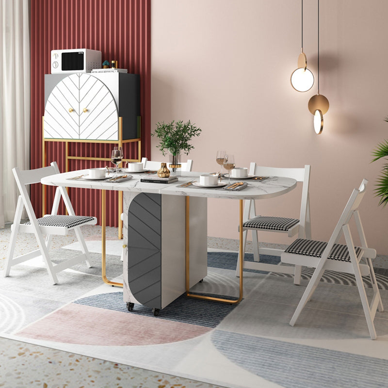 Mid-Century Modern Dining Table Oval Wood Table with Drop Leaf,59.1"L x 31.5"W x 29.5"H Clearhalo ' dining_table' 'Dining Tables & Seating' 'Dining Tables' 'furn' 'furn_dining_table' 'Furniture' 'furniture_dining_table' 'Kitchen & Dining Furniture' 'kitchen&dining_furn' 'kitchen' 'kitchen_dining_table' 4092586