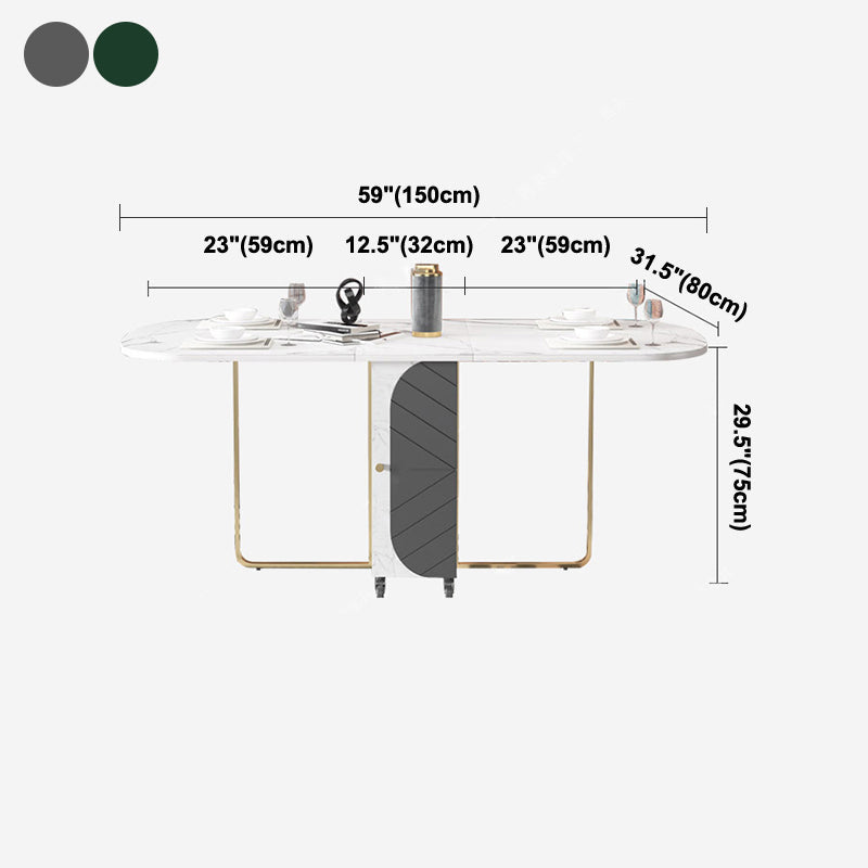 Mid-Century Modern Dining Table Oval Wood Table with Drop Leaf,59.1"L x 31.5"W x 29.5"H Clearhalo ' dining_table' 'Dining Tables & Seating' 'Dining Tables' 'furn' 'furn_dining_table' 'Furniture' 'furniture_dining_table' 'Kitchen & Dining Furniture' 'kitchen&dining_furn' 'kitchen' 'kitchen_dining_table' 4092594