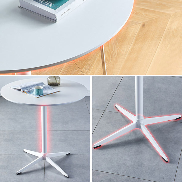 Metal Contemporary Round Dining Table Wood Top Table for Dining Room and Kitchen Clearhalo ' dining_table' 'Dining Tables & Seating' 'Dining Tables' 'Furniture' 'furniture_dining_table' 'Kitchen & Dining Furniture' 'kitchen&dining_furn' 'kitchen' 'kitchen_dining_table' 4092602