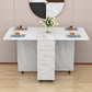 Manufactured Wood Mid-Century Modern Table Rectangle Wood Top Table with Drop Leaf Clearhalo ' dining_table' 'Dining Tables & Seating' 'Dining Tables' 'furn' 'furn_dining_table' 'Furniture' 'furniture_dining_table' 'Kitchen & Dining Furniture' 'kitchen&dining_furn' 'kitchen' 'kitchen_dining_table' 4092608