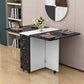 Manufactured Wood Mid-Century Modern Table Rectangle Wood Top Table with Drop Leaf Black White Without Chairs Clearhalo ' dining_table' 'Dining Tables & Seating' 'Dining Tables' 'furn' 'furn_dining_table' 'Furniture' 'furniture_dining_table' 'Kitchen & Dining Furniture' 'kitchen&dining_furn' 'kitchen' 'kitchen_dining_table' 4092611