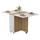 Manufactured Wood Mid-Century Modern Table Rectangle Wood Top Table with Drop Leaf Natural Without Chairs Clearhalo ' dining_table' 'Dining Tables & Seating' 'Dining Tables' 'furn' 'furn_dining_table' 'Furniture' 'furniture_dining_table' 'Kitchen & Dining Furniture' 'kitchen&dining_furn' 'kitchen' 'kitchen_dining_table' 4092616