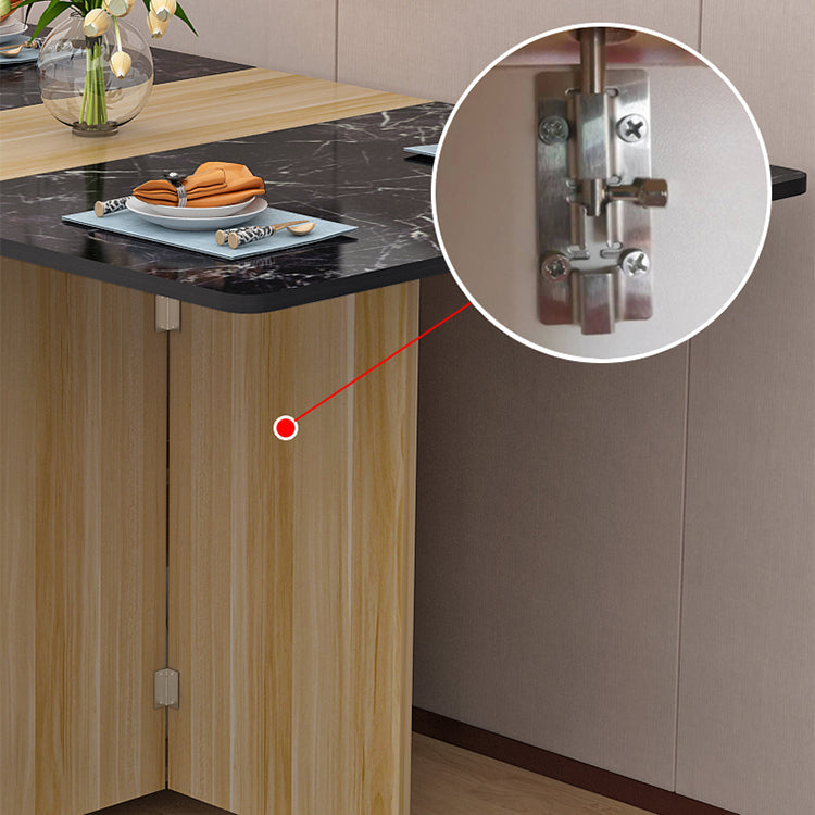 Manufactured Wood Mid-Century Modern Table Rectangle Wood Top Table with Drop Leaf Clearhalo ' dining_table' 'Dining Tables & Seating' 'Dining Tables' 'furn' 'furn_dining_table' 'Furniture' 'furniture_dining_table' 'Kitchen & Dining Furniture' 'kitchen&dining_furn' 'kitchen' 'kitchen_dining_table' 4092620