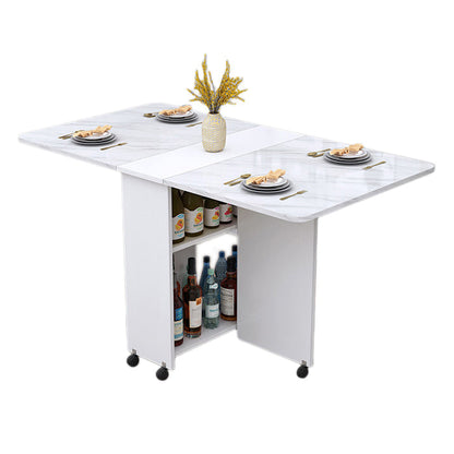 Manufactured Wood Mid-Century Modern Table Rectangle Wood Top Table with Drop Leaf Gloss White 47.2"L x 23.6"W x 29.5"H Without Chairs Clearhalo ' dining_table' 'Dining Tables & Seating' 'Dining Tables' 'furn' 'furn_dining_table' 'Furniture' 'furniture_dining_table' 'Kitchen & Dining Furniture' 'kitchen&dining_furn' 'kitchen' 'kitchen_dining_table' 4092622