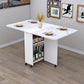 Manufactured Wood Mid-Century Modern Table Rectangle Wood Top Table with Drop Leaf Clearhalo ' dining_table' 'Dining Tables & Seating' 'Dining Tables' 'furn' 'furn_dining_table' 'Furniture' 'furniture_dining_table' 'Kitchen & Dining Furniture' 'kitchen&dining_furn' 'kitchen' 'kitchen_dining_table' 4092625
