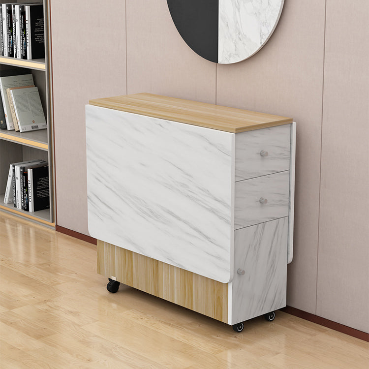 Manufactured Wood Mid-Century Modern Table Rectangle Wood Top Table with Drop Leaf Clearhalo ' dining_table' 'Dining Tables & Seating' 'Dining Tables' 'furn' 'furn_dining_table' 'Furniture' 'furniture_dining_table' 'Kitchen & Dining Furniture' 'kitchen&dining_furn' 'kitchen' 'kitchen_dining_table' 4092629