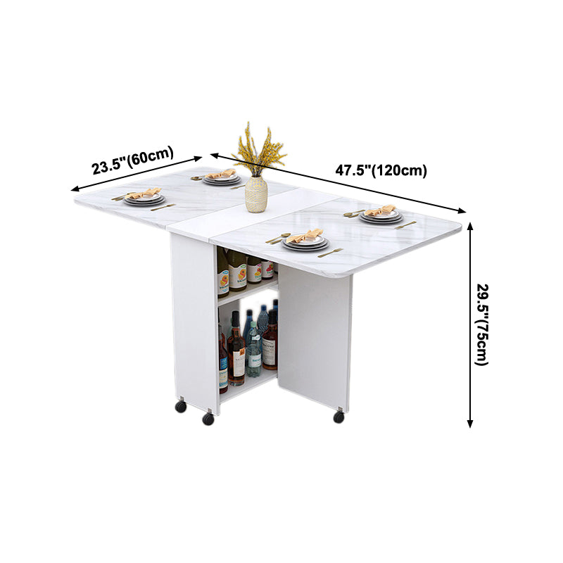 Manufactured Wood Mid-Century Modern Table Rectangle Wood Top Table with Drop Leaf Clearhalo ' dining_table' 'Dining Tables & Seating' 'Dining Tables' 'furn' 'furn_dining_table' 'Furniture' 'furniture_dining_table' 'Kitchen & Dining Furniture' 'kitchen&dining_furn' 'kitchen' 'kitchen_dining_table' 4092634