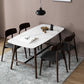 Solid Wood Mid-Century Modern Table Rectangle Sintered Stone Top Table with Trestle Clearhalo ' dining_table' 'Dining Tables & Seating' 'Dining Tables' 'furn' 'furn_dining_table' 'Furniture' 'furniture_dining_table' 'Kitchen & Dining Furniture' 'kitchen&dining_furn' 'kitchen' 'kitchen_dining_table' 4092635
