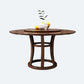 Round Pedestal Casual Dining Table Wood Color Fixed Turntable of Rubberwood Solid Wood Walnut Without Chairs Clearhalo ' dining_table' 'Dining Tables & Seating' 'Dining Tables' 'furn' 'furn_dining_table' 'Furniture' 'furniture_dining_table' 'Kitchen & Dining Furniture' 'kitchen&dining_furn' 'kitchen' 'kitchen_dining_table' 4092664