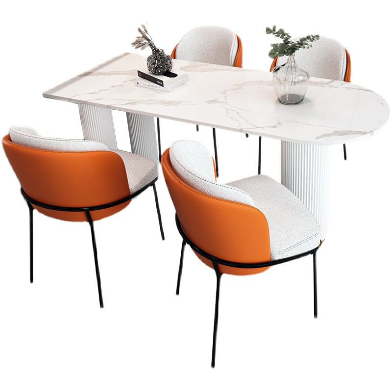 Free Form White Dining Table Sintered Stone Table Luxury Style with 3 Legs Without Chairs Clearhalo ' dining_table' 'Dining Tables & Seating' 'Dining Tables' 'furn' 'furn_dining_table' 'Furniture' 'furniture_dining_table' 'Kitchen & Dining Furniture' 'kitchen&dining_furn' 'kitchen' 'kitchen_dining_table' 4092684
