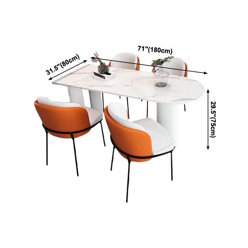 Free Form White Dining Table Sintered Stone Table Luxury Style with 3 Legs Clearhalo ' dining_table' 'Dining Tables & Seating' 'Dining Tables' 'furn' 'furn_dining_table' 'Furniture' 'furniture_dining_table' 'Kitchen & Dining Furniture' 'kitchen&dining_furn' 'kitchen' 'kitchen_dining_table' 4092688