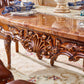 Rectangle Victorian Style Dining Table Brown Tone Fixed Table with Marble Clearhalo ' dining_table' 'Dining Tables & Seating' 'Dining Tables' 'furn' 'furn_dining_table' 'Furniture' 'furniture_dining_table' 'Kitchen & Dining Furniture' 'kitchen&dining_furn' 'kitchen' 'kitchen_dining_table' 4092692