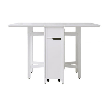 Rectangle Stone Dining Site Table Simplicity Style Drop Leaf Table for Home White 47.2"L x 31.5"W x 29.5"H Without Chairs Clearhalo ' dining_table' 'Dining Tables & Seating' 'Dining Tables' 'furn' 'furn_dining_table' 'Furniture' 'furniture_dining_table' 'Kitchen & Dining Furniture' 'kitchen&dining_furn' 'kitchen' 'kitchen_dining_table' 4092716