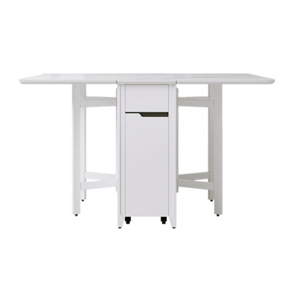 Rectangle Stone Dining Site Table Simplicity Style Drop Leaf Table for Home White 51.2"L x 31.5"W x 29.5"H Without Chairs Clearhalo ' dining_table' 'Dining Tables & Seating' 'Dining Tables' 'furn' 'furn_dining_table' 'Furniture' 'furniture_dining_table' 'Kitchen & Dining Furniture' 'kitchen&dining_furn' 'kitchen' 'kitchen_dining_table' 4092717
