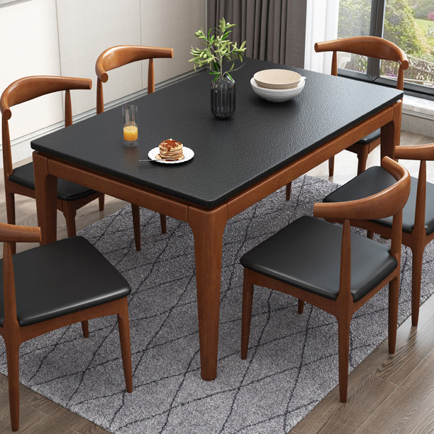 4-foot Stone Furniture Midcentury Style Rectangle Dining Table for Indoor Clearhalo ' dining_table' 'Dining Tables & Seating' 'Dining Tables' 'furn' 'furn_dining_table' 'Furniture' 'furniture_dining_table' 'Kitchen & Dining Furniture' 'kitchen&dining_furn' 'kitchen' 'kitchen_dining_table' 4092728