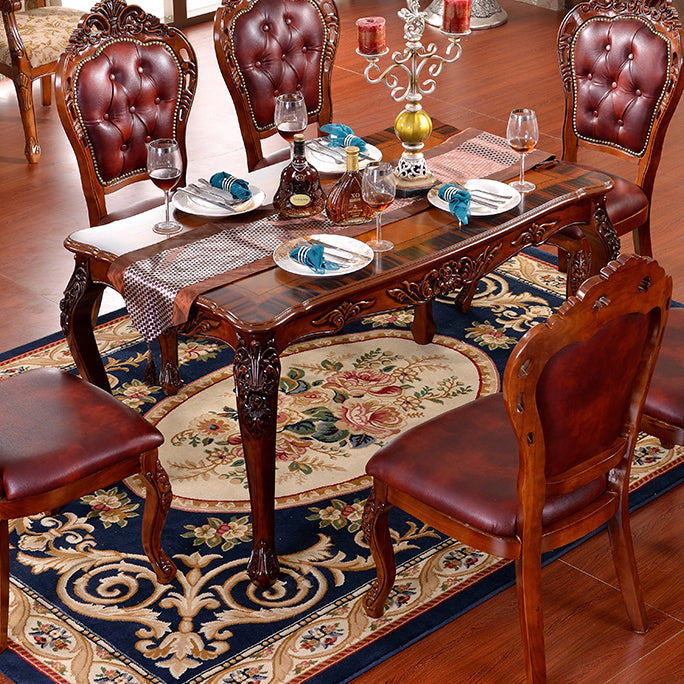 Rectangle Dining Room Collection 4-foot Home Furniture for Dining Room Red Brown 63"L x 35.4"W x 29.5"H Without Chairs Clearhalo ' dining_table' 'Dining Tables & Seating' 'Dining Tables' 'furn' 'furn_dining_table' 'Furniture' 'furniture_dining_table' 'Kitchen & Dining Furniture' 'kitchen&dining_furn' 'kitchen' 'kitchen_dining_table' 4092757
