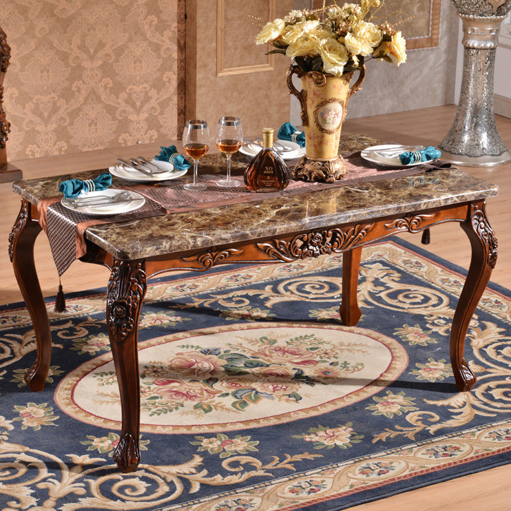 Rectangle Dining Room Collection 4-foot Home Furniture for Dining Room Dark Brown 63"L x 35.4"W x 29.5"H Without Chairs Clearhalo ' dining_table' 'Dining Tables & Seating' 'Dining Tables' 'furn' 'furn_dining_table' 'Furniture' 'furniture_dining_table' 'Kitchen & Dining Furniture' 'kitchen&dining_furn' 'kitchen' 'kitchen_dining_table' 4092760