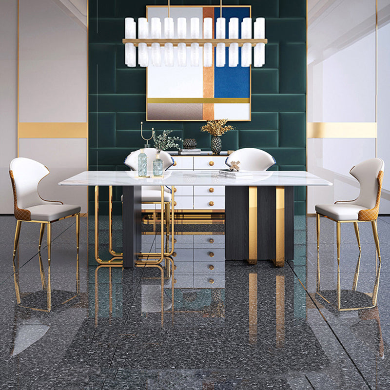 Traditional Luxury Rectangle Furniture Double Pedestal Stone Dining Table Clearhalo ' dining_table' 'Dining Tables & Seating' 'Dining Tables' 'furn' 'furn_dining_table' 'Furniture' 'furniture_dining_table' 'Kitchen & Dining Furniture' 'kitchen&dining_furn' 'kitchen' 'kitchen_dining_table' 4092785