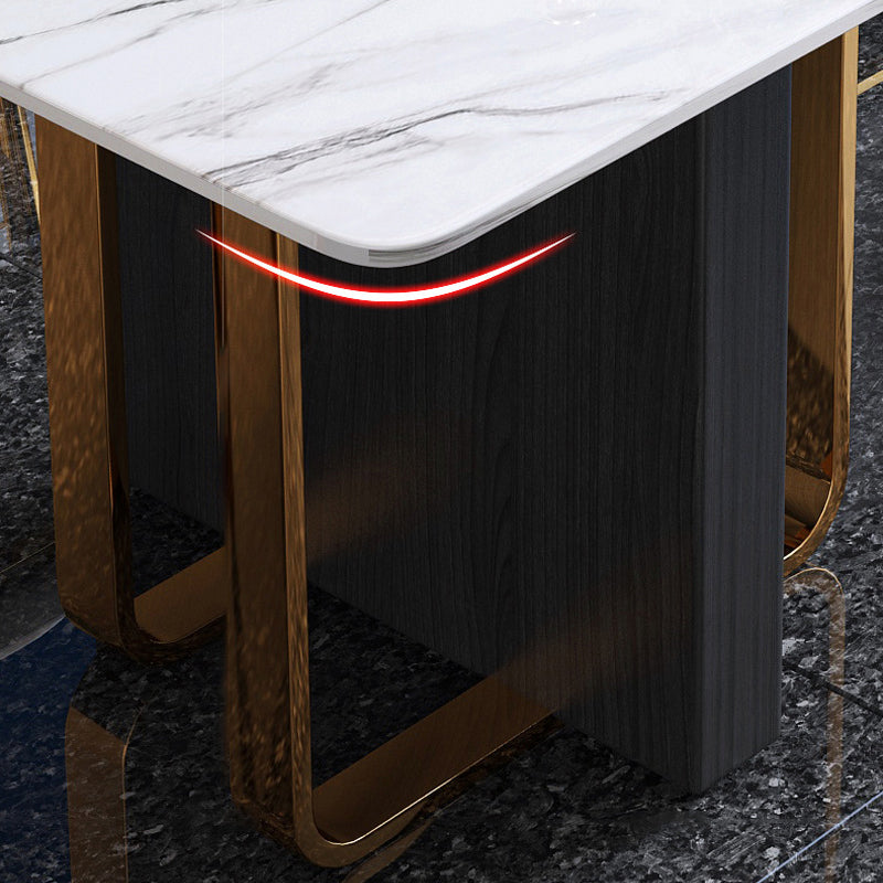 Traditional Luxury Rectangle Furniture Double Pedestal Stone Dining Table Clearhalo ' dining_table' 'Dining Tables & Seating' 'Dining Tables' 'furn' 'furn_dining_table' 'Furniture' 'furniture_dining_table' 'Kitchen & Dining Furniture' 'kitchen&dining_furn' 'kitchen' 'kitchen_dining_table' 4092789