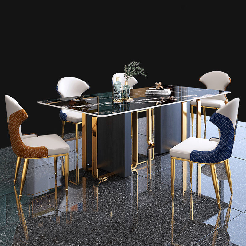 Traditional Luxury Rectangle Furniture Double Pedestal Stone Dining Table Clearhalo ' dining_table' 'Dining Tables & Seating' 'Dining Tables' 'furn' 'furn_dining_table' 'Furniture' 'furniture_dining_table' 'Kitchen & Dining Furniture' 'kitchen&dining_furn' 'kitchen' 'kitchen_dining_table' 4092792