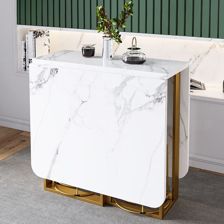 59'' Foldable Rectangle Dining Table in White Modern Extendable Table with Trestle Base Clearhalo ' dining_table' 'Dining Tables & Seating' 'Dining Tables' 'furn' 'furn_dining_table' 'Furniture' 'furniture_dining_table' 'Kitchen & Dining Furniture' 'kitchen&dining_furn' 'kitchen' 'kitchen_dining_table' 4092801