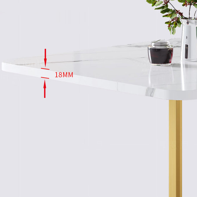 59'' Foldable Rectangle Dining Table in White Modern Extendable Table with Trestle Base Clearhalo ' dining_table' 'Dining Tables & Seating' 'Dining Tables' 'furn' 'furn_dining_table' 'Furniture' 'furniture_dining_table' 'Kitchen & Dining Furniture' 'kitchen&dining_furn' 'kitchen' 'kitchen_dining_table' 4092804