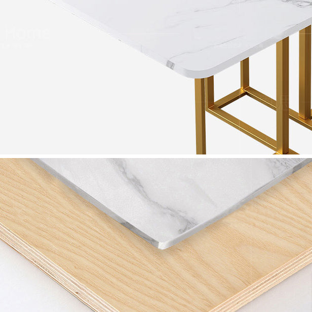 59'' Foldable Rectangle Dining Table in White Modern Extendable Table with Trestle Base Clearhalo ' dining_table' 'Dining Tables & Seating' 'Dining Tables' 'furn' 'furn_dining_table' 'Furniture' 'furniture_dining_table' 'Kitchen & Dining Furniture' 'kitchen&dining_furn' 'kitchen' 'kitchen_dining_table' 4092806