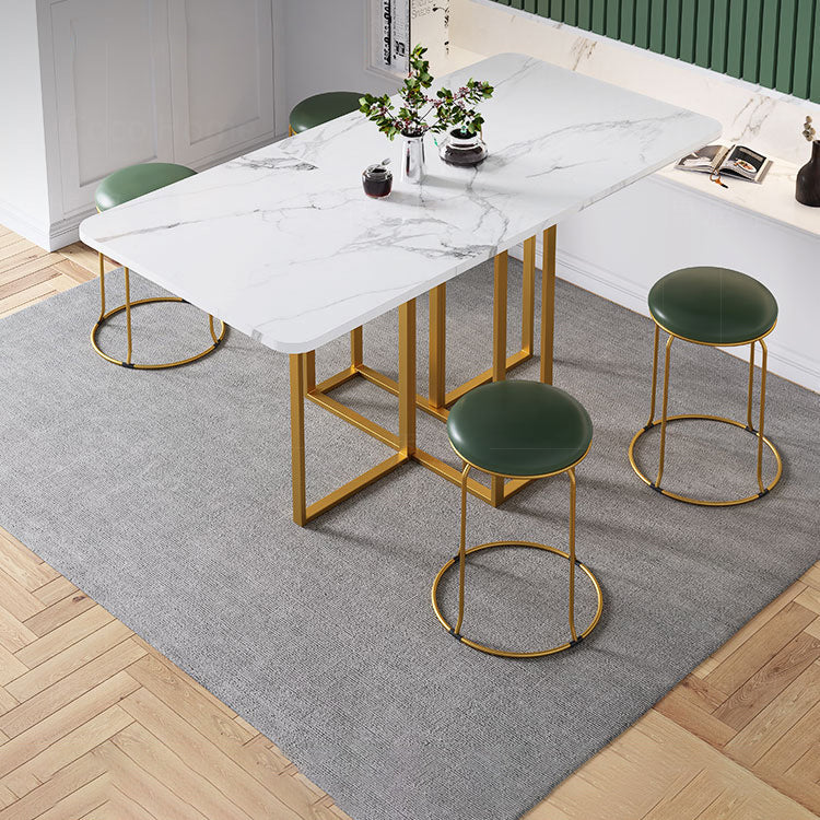 59'' Foldable Rectangle Dining Table in White Modern Extendable Table with Trestle Base Clearhalo ' dining_table' 'Dining Tables & Seating' 'Dining Tables' 'furn' 'furn_dining_table' 'Furniture' 'furniture_dining_table' 'Kitchen & Dining Furniture' 'kitchen&dining_furn' 'kitchen' 'kitchen_dining_table' 4092807