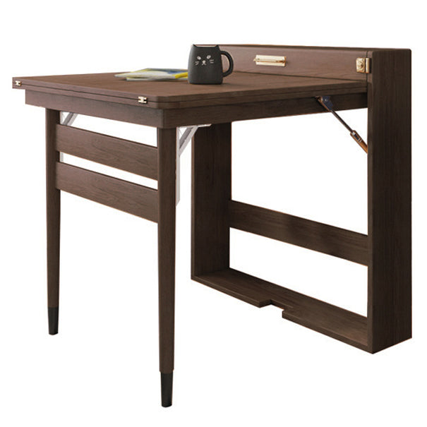 60'' Foldable Ash Wood Dining Table Medieval Modern Rectangle Table with 3 Legs Walnut Without Chairs Clearhalo ' dining_table' 'Dining Tables & Seating' 'Dining Tables' 'furn' 'furn_dining_table' 'Furniture' 'furniture_dining_table' 'Kitchen & Dining Furniture' 'kitchen&dining_furn' 'kitchen' 'kitchen_dining_table' 4092825