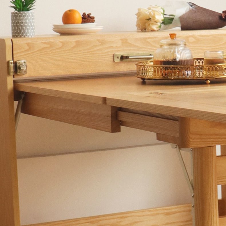 60'' Foldable Ash Wood Dining Table Medieval Modern Rectangle Table with 3 Legs Clearhalo ' dining_table' 'Dining Tables & Seating' 'Dining Tables' 'furn' 'furn_dining_table' 'Furniture' 'furniture_dining_table' 'Kitchen & Dining Furniture' 'kitchen&dining_furn' 'kitchen' 'kitchen_dining_table' 4092831