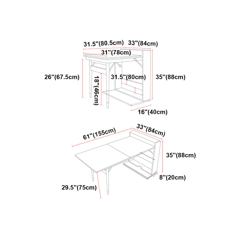 60'' Foldable Ash Wood Dining Table Medieval Modern Rectangle Table with 3 Legs Clearhalo ' dining_table' 'Dining Tables & Seating' 'Dining Tables' 'furn' 'furn_dining_table' 'Furniture' 'furniture_dining_table' 'Kitchen & Dining Furniture' 'kitchen&dining_furn' 'kitchen' 'kitchen_dining_table' 4092834