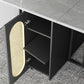 Foldable Wooden Top Dining Table Medieval Modern Rectangle Table with Storage Trestle Base Clearhalo ' dining_table' 'Dining Tables & Seating' 'Dining Tables' 'furn' 'furn_dining_table' 'Furniture' 'furniture_dining_table' 'Kitchen & Dining Furniture' 'kitchen&dining_furn' 'kitchen' 'kitchen_dining_table' 4092843