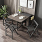 Foldable Woode Table in Grey Medieval Modern Rectangle Table with Storage Trestle Base Clearhalo ' dining_table' 'Dining Tables & Seating' 'Dining Tables' 'furn' 'furn_dining_table' 'Furniture' 'furniture_dining_table' 'Kitchen & Dining Furniture' 'kitchen&dining_furn' 'kitchen' 'kitchen_dining_table' 4092850
