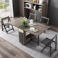 Foldable Woode Table in Grey Medieval Modern Rectangle Table with Storage Trestle Base Clearhalo ' dining_table' 'Dining Tables & Seating' 'Dining Tables' 'furn' 'furn_dining_table' 'Furniture' 'furniture_dining_table' 'Kitchen & Dining Furniture' 'kitchen&dining_furn' 'kitchen' 'kitchen_dining_table' 4092851
